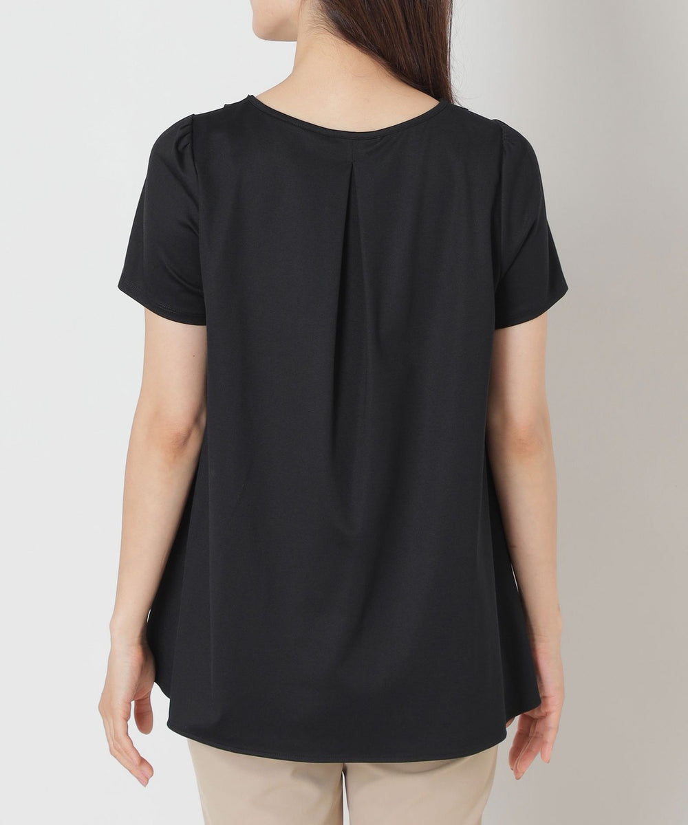 L】タックリボン＆ビジューネック チュニック(トップス)｜TO BE CHIC