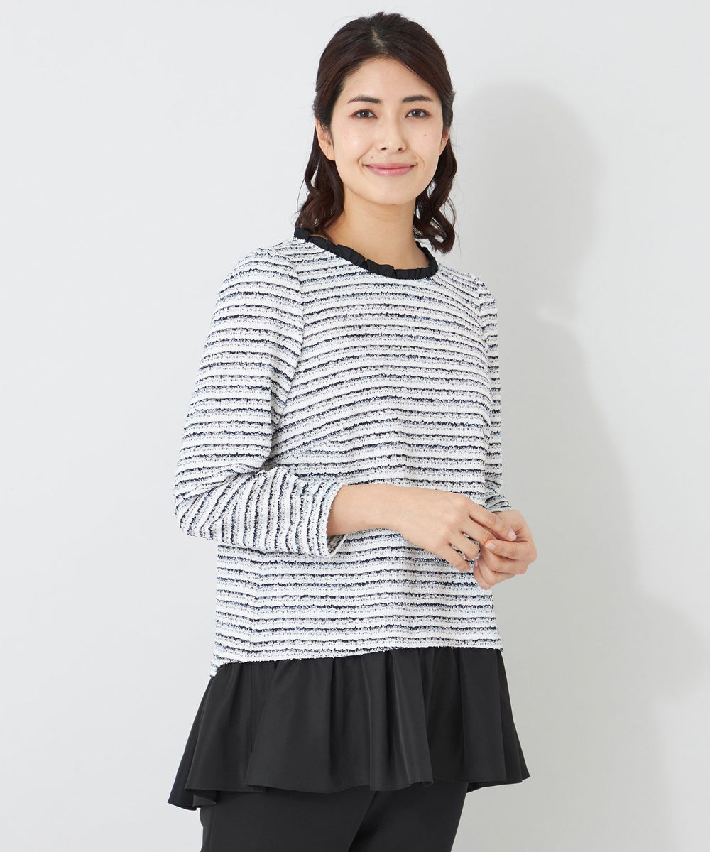 L】MIXツイードドッキング チュニック(ワンピース)｜TO BE CHIC(トゥー