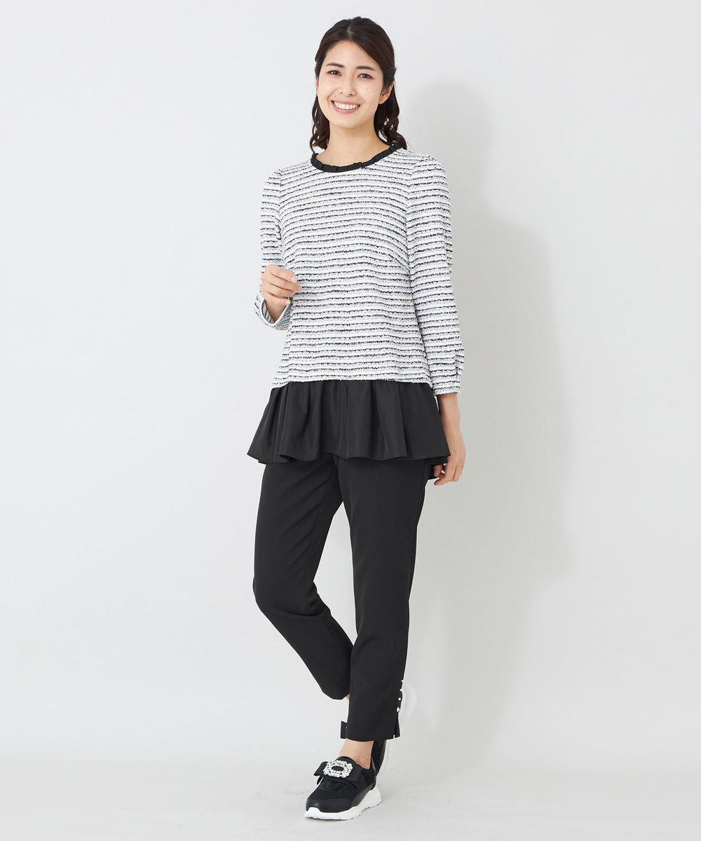 L】MIXツイードドッキング チュニック(ワンピース)｜TO BE CHIC(トゥー