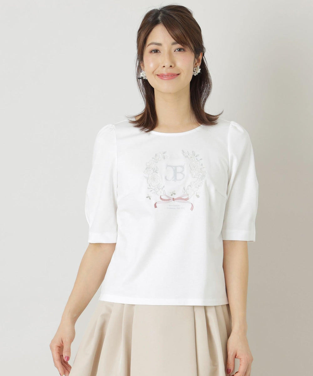 SALE【TO Be CHIC】 【L】コットンポンチ フラワーモチーフカットソー