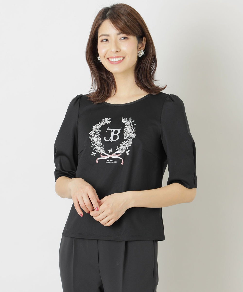 SALE【TO Be CHIC】 【L】コットンポンチ フラワーモチーフカットソー