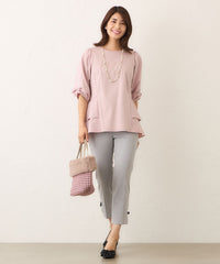 TO BE CHIC フリル袖 ピンク チュニック TO BE CHIC フリル袖 ピンク チュニック