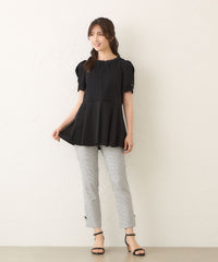 L】コマフリル カットソーコンビチュニック(トップス)｜TO BE CHIC