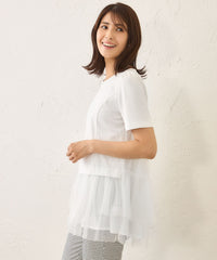 L】チュールネットコンビ チュニック(トップス)｜TO BE CHIC(トゥー