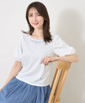 L】ビジュー＆ホットフィックス カットソー(トップス)｜TO BE CHIC
