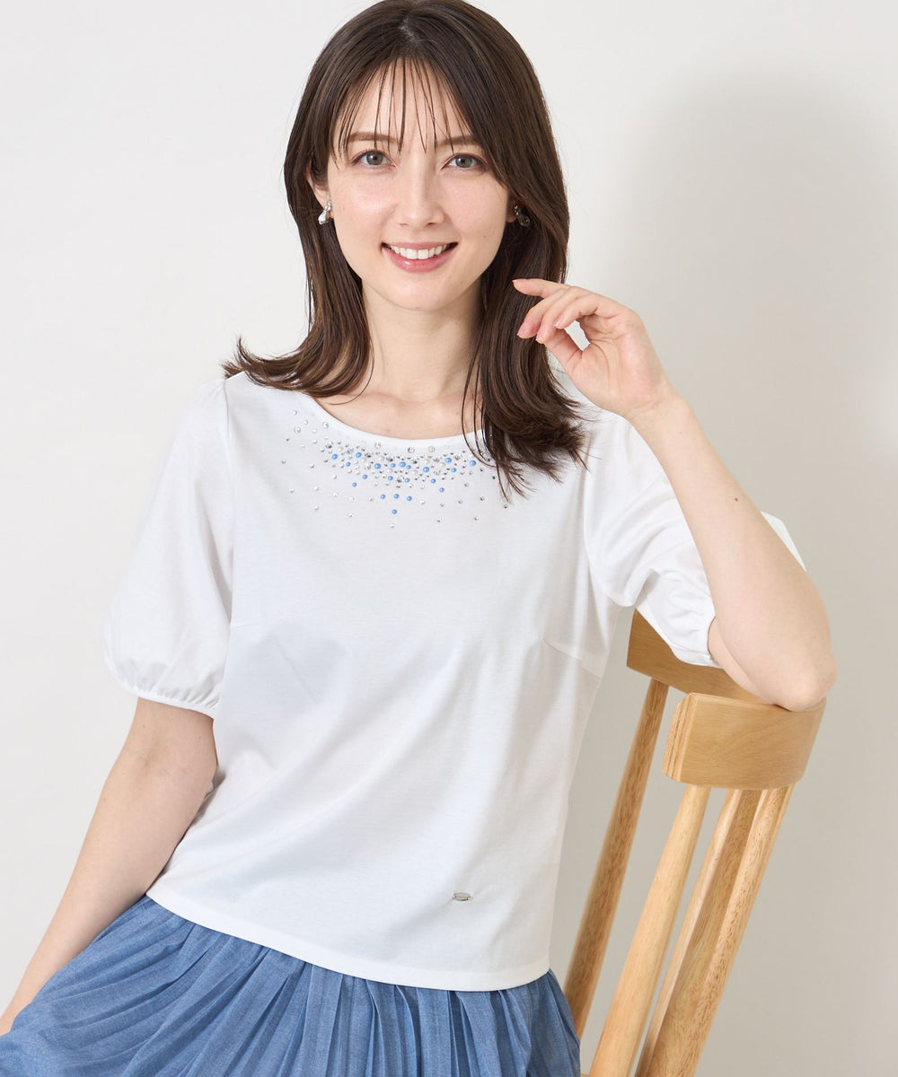 TO BE CHIC  カットソー セール】 【L】ビジュー ロゴカットソー （その他トップス）｜TO BE