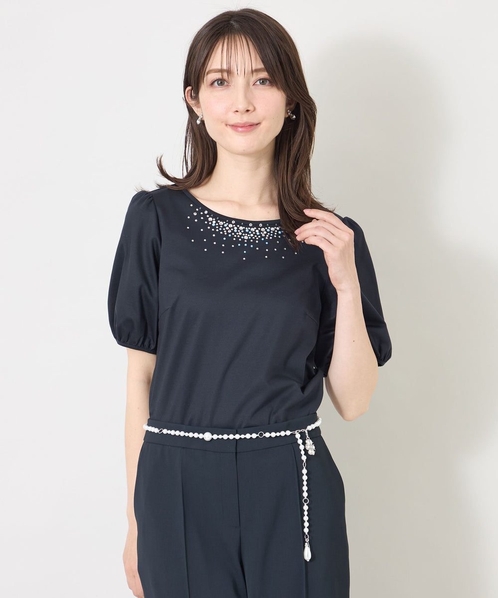 TO BE CHIC  カットソー セール】 【L】ビジュー ロゴカットソー （その他トップス）｜TO BE