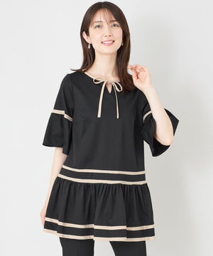 L】バイカラーカットソー チュニック(トップス)｜TO BE CHIC(トゥー