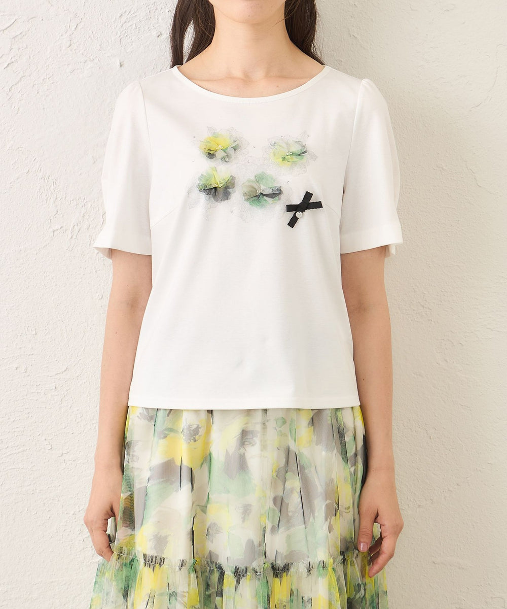 L】ぼかしフラワーモチーフ プルオーバー(トップス)｜TO BE CHIC