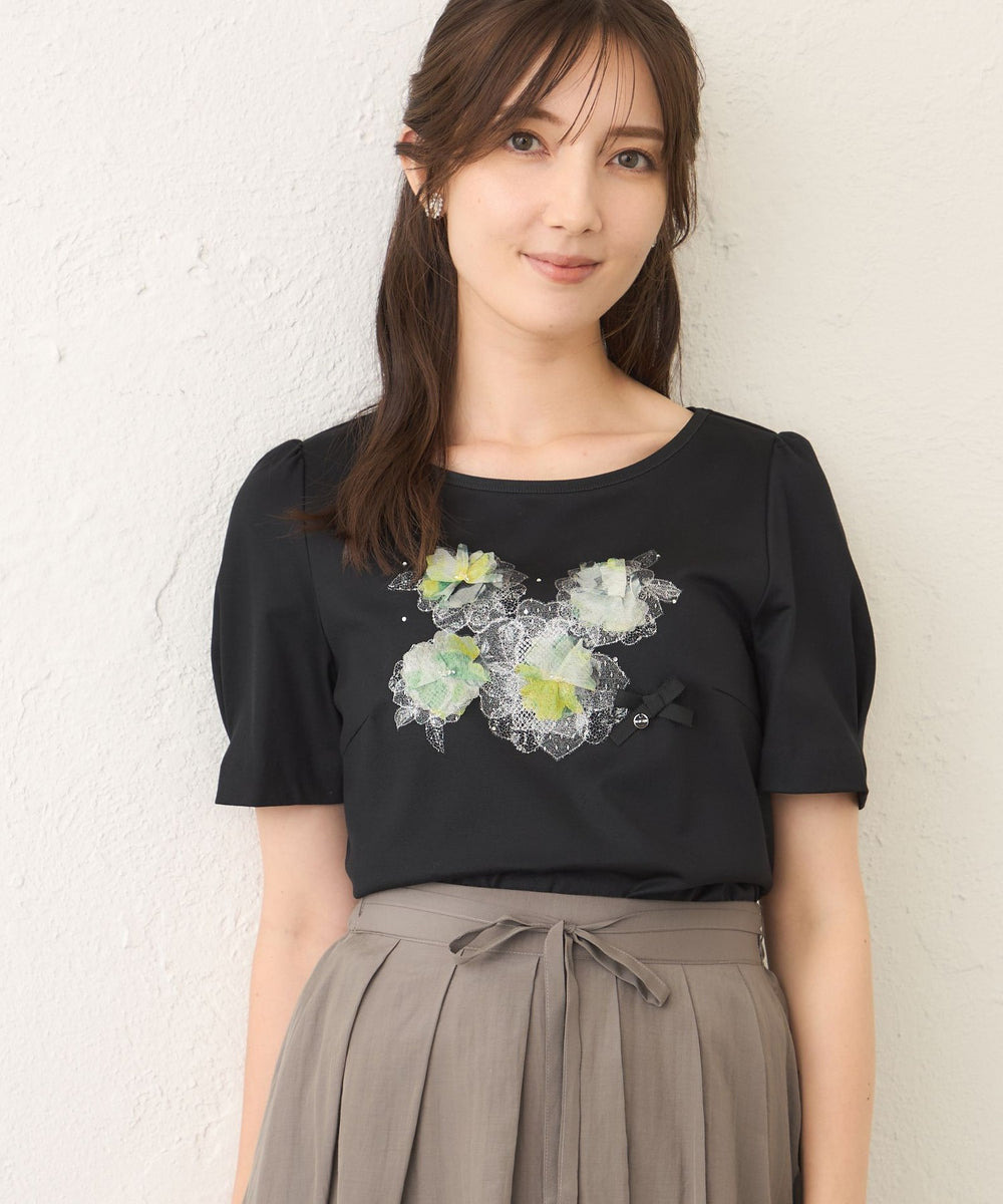 L】ぼかしフラワーモチーフ プルオーバー(トップス)｜TO BE CHIC