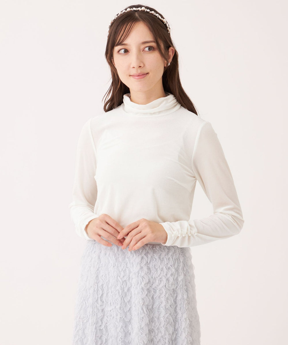 L】シアーベロア ハイネックカットソー(トップス)｜TO BE CHIC(トゥー