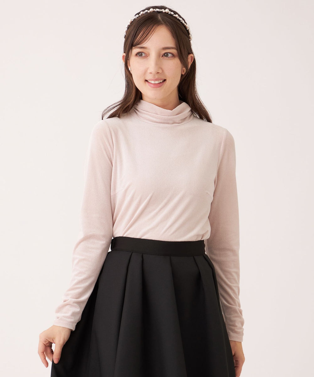 L】シアーベロア ハイネックカットソー(トップス)｜TO BE CHIC(トゥー