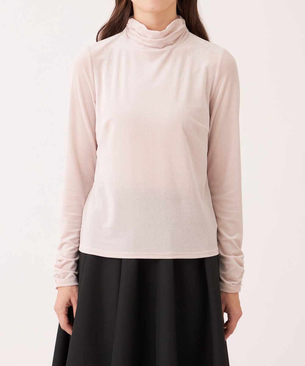 L】シアーベロア ハイネックカットソー(トップス)｜TO BE CHIC(トゥー