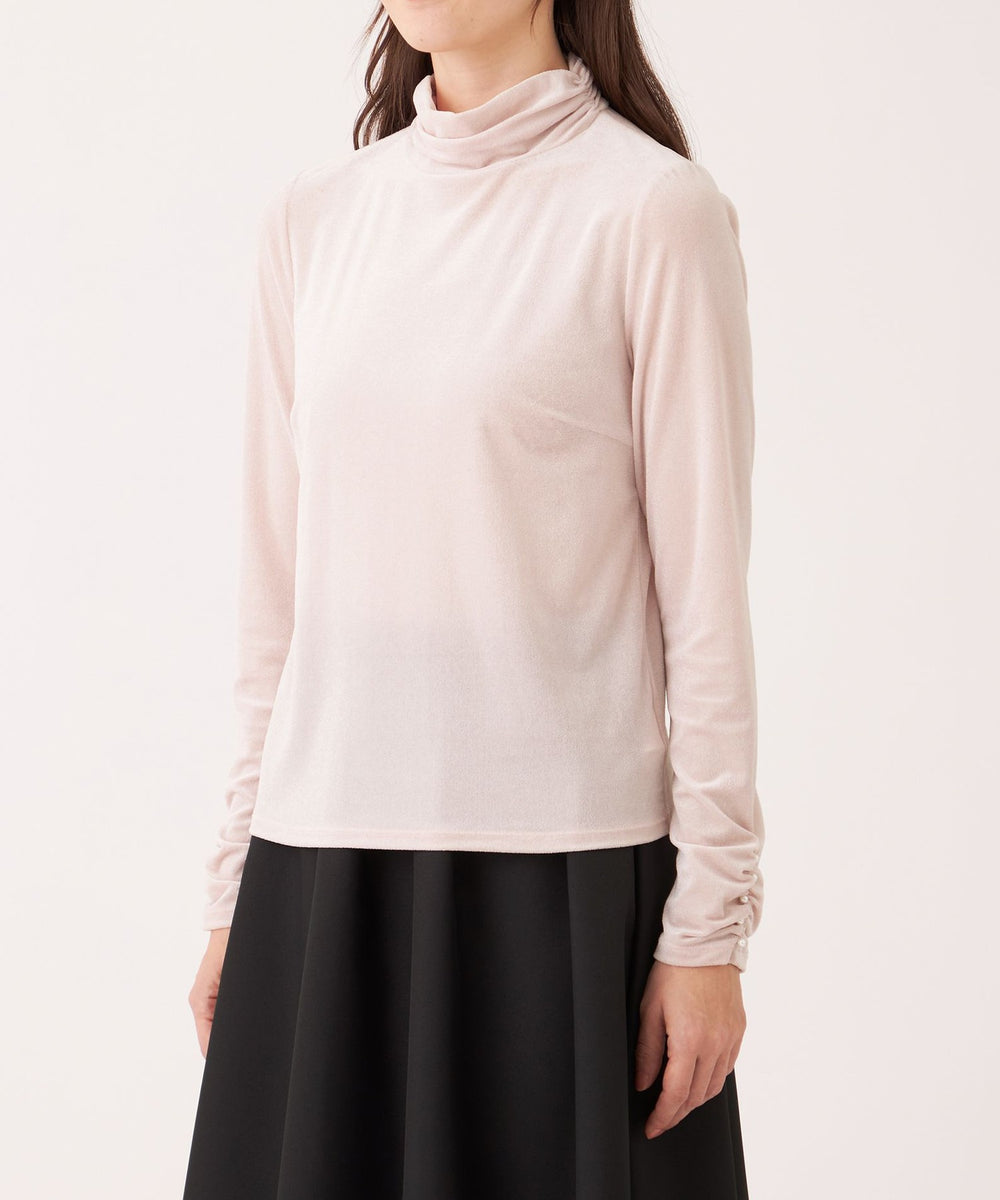 PINK HOUSEローンヨーク使いハイネックカットソー L】シアーベロア ハイネックカットソー(トップス)｜TO BE CHIC(トゥー
