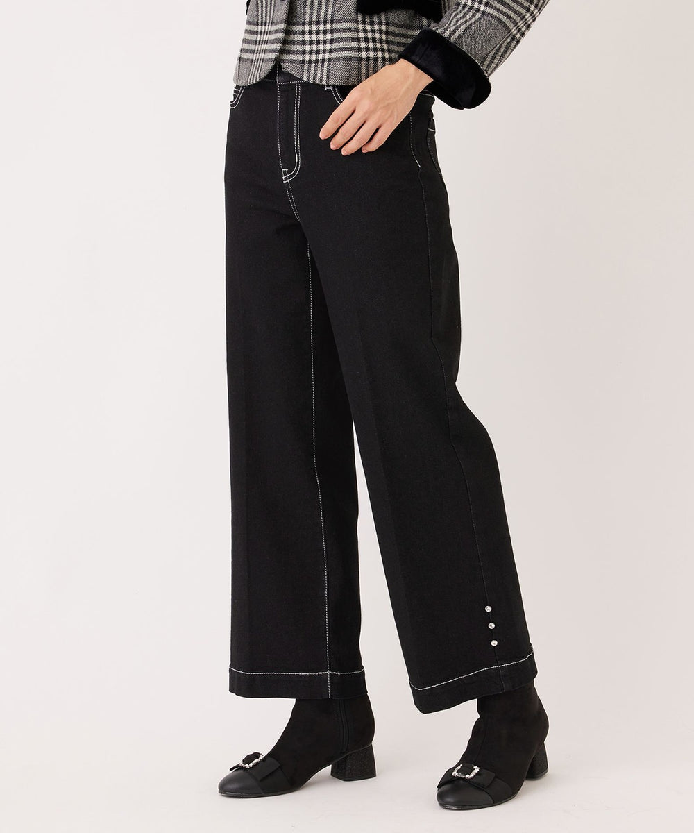 L】ブラック ワイドデニム(パンツ)｜TO BE CHIC(トゥー ビー シック)の