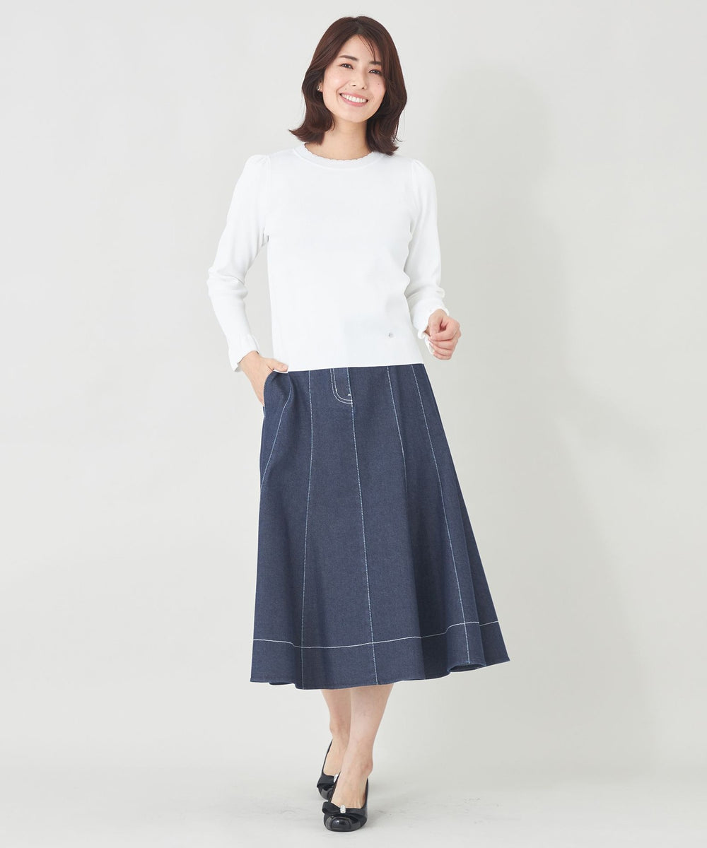 L】エレガンスデニム パネルスカート(スカート)｜TO BE CHIC(トゥー