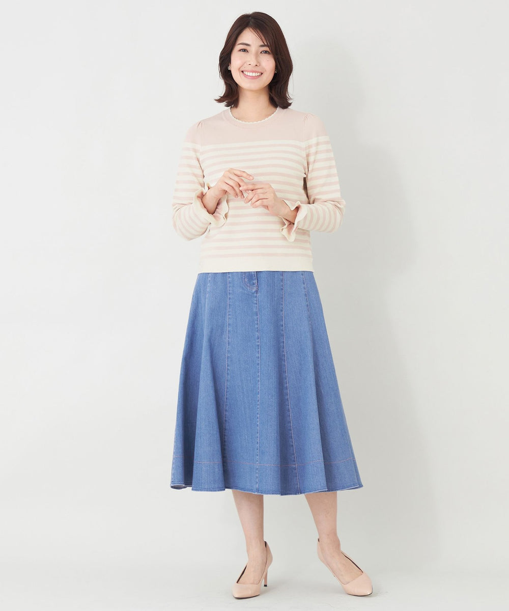 L】エレガンスデニム パネルスカート(スカート)｜TO BE CHIC(トゥー