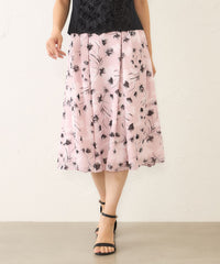 L】ダブルフラワープリント タックスカート(スカート)｜TO BE CHIC