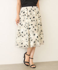 L】ダブルフラワープリント タックスカート(スカート)｜TO BE CHIC