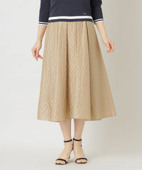 L】キルティングライクジャカード タックスカート(スカート)｜TO BE
