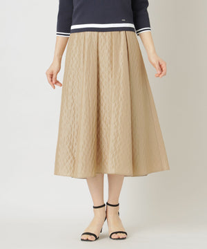 L】キルティングライクジャカード タックスカート(スカート)｜TO BE