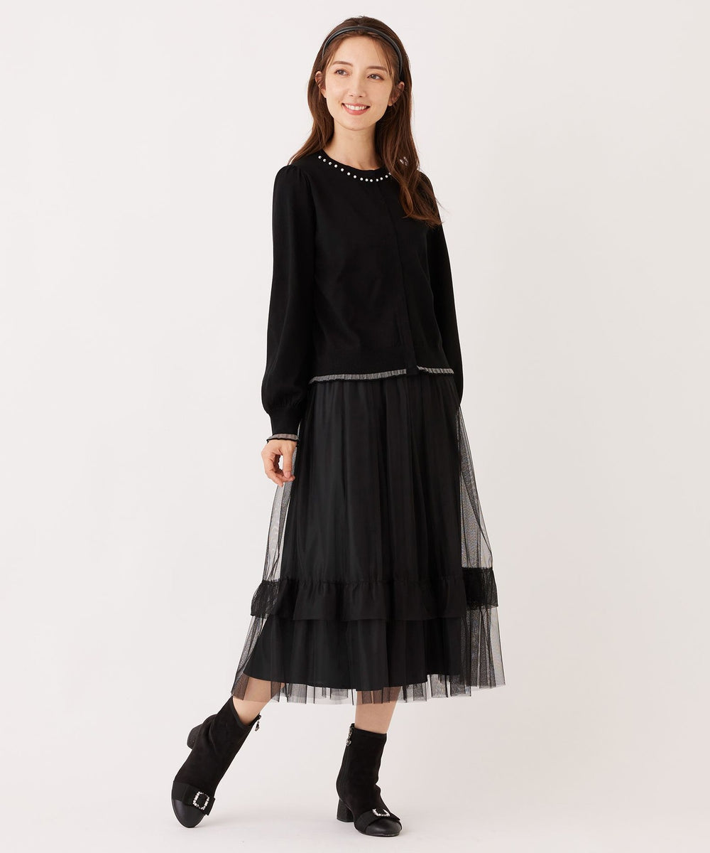 bbbb専用ページ L】チュールヘムボーダー フレアスカート(スカート)｜TO BE CHIC