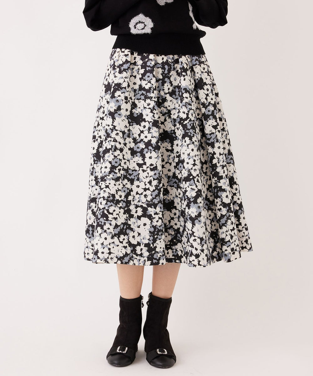 L】アブストラクトフローラル スカート(スカート)｜TO BE CHIC(トゥー