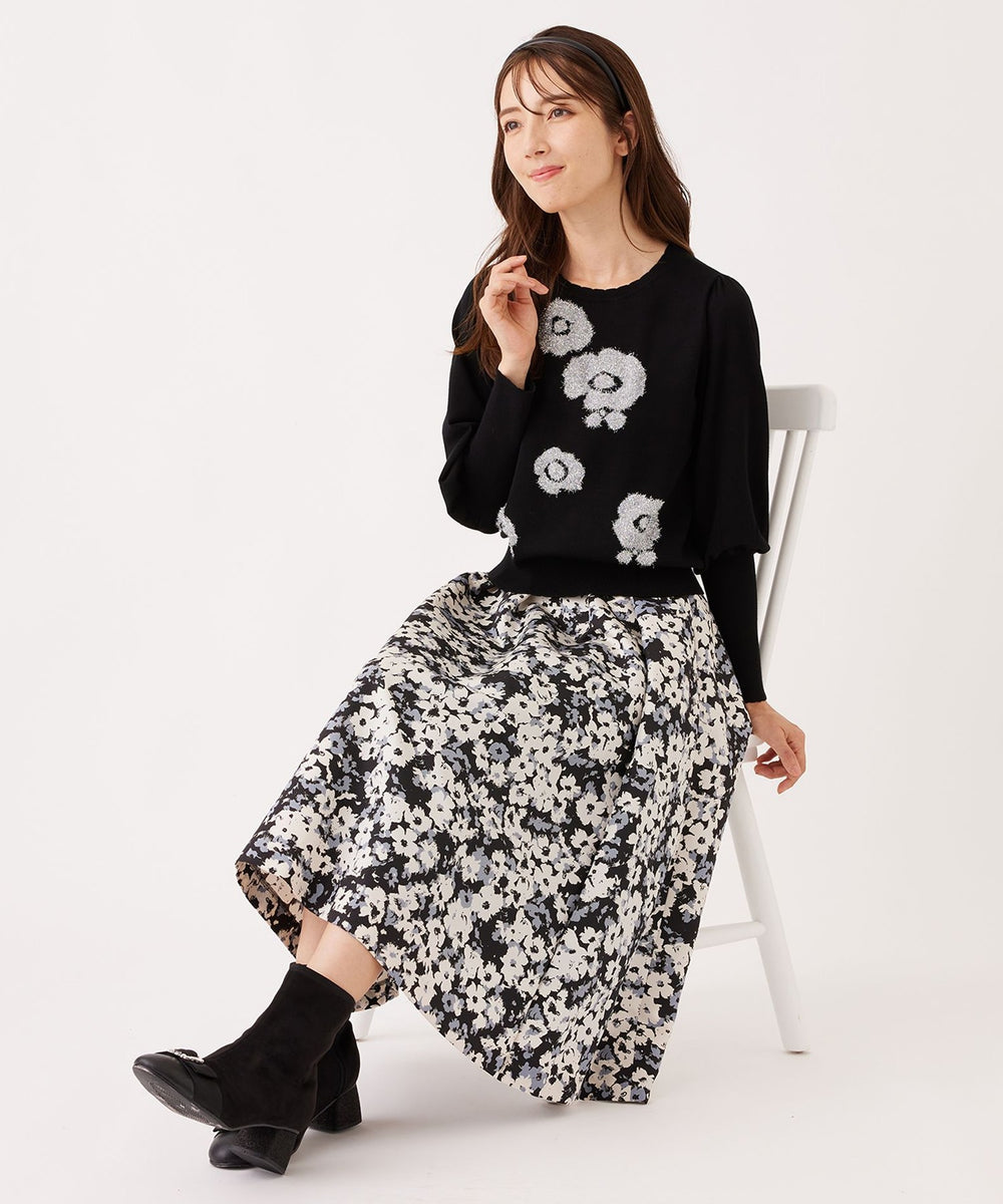 L】アブストラクトフローラル スカート(スカート)｜TO BE CHIC(トゥー