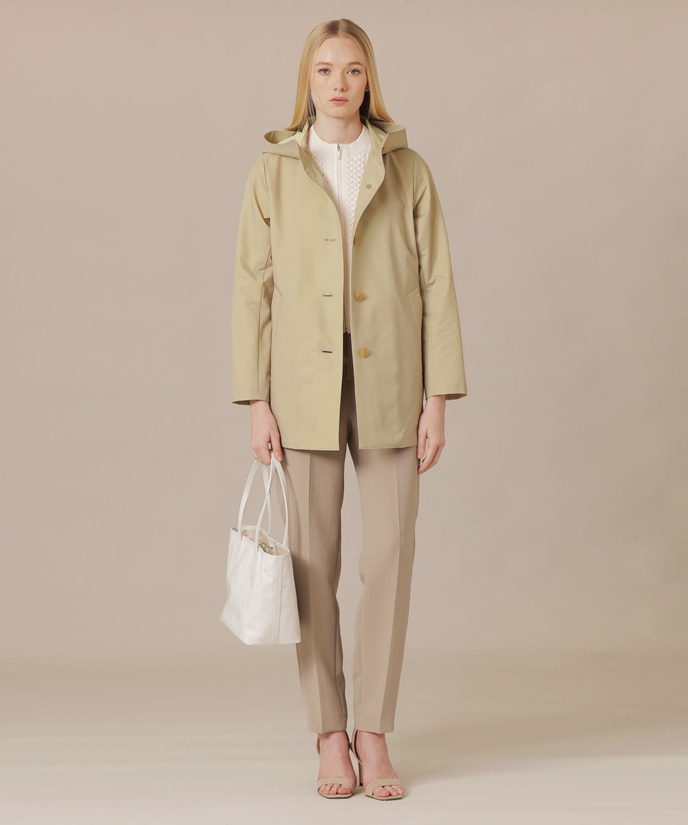 CHRYSTON/クリストン】バイカラーソロタフタフーデッドコート(コート