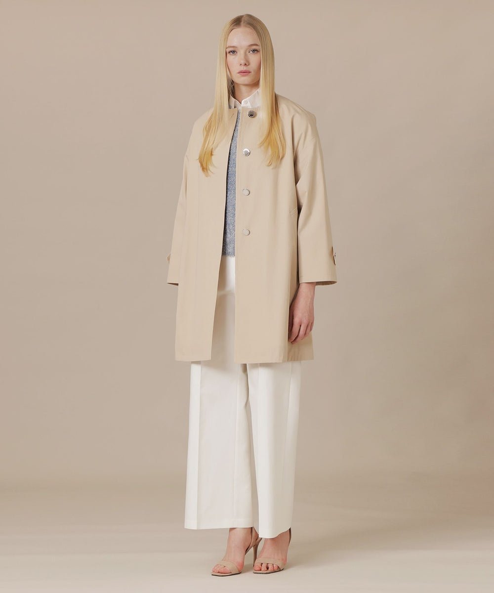 ROSLEY/ロズリー】ウエザーコットンノーカラーコート(コート