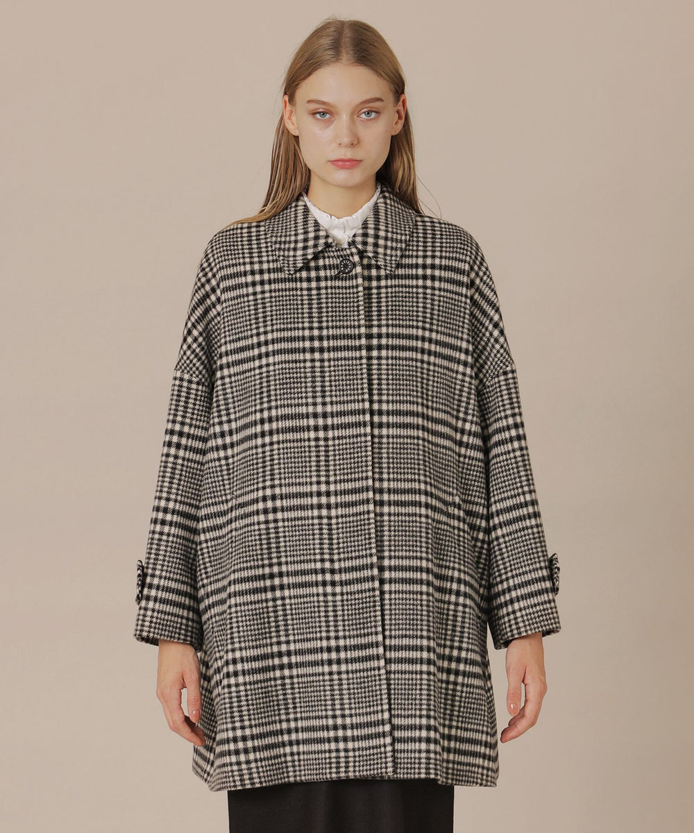 MACKINTOSH LONDON ハウスチェック ステンカラーコートライナー付 婦人画報11月号掲載】【ROSLEY/ロズリー】ぺコラムビーバーステン