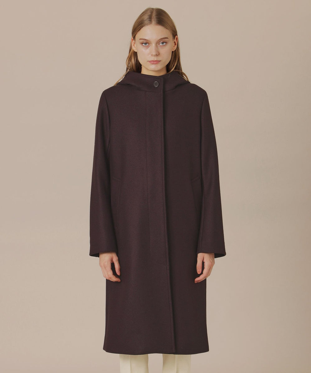 CHRYSTON/クリストン】ウールダブルクロスメルトンフーデットコート