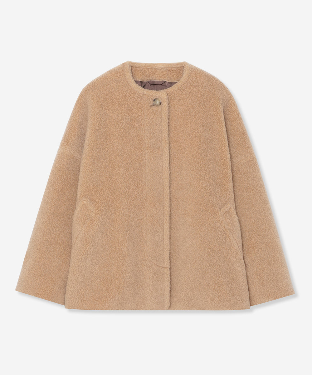 WEB・一部店舗限定】【ROSLEY/ロズリー】ウールブレンドボアノーカラー