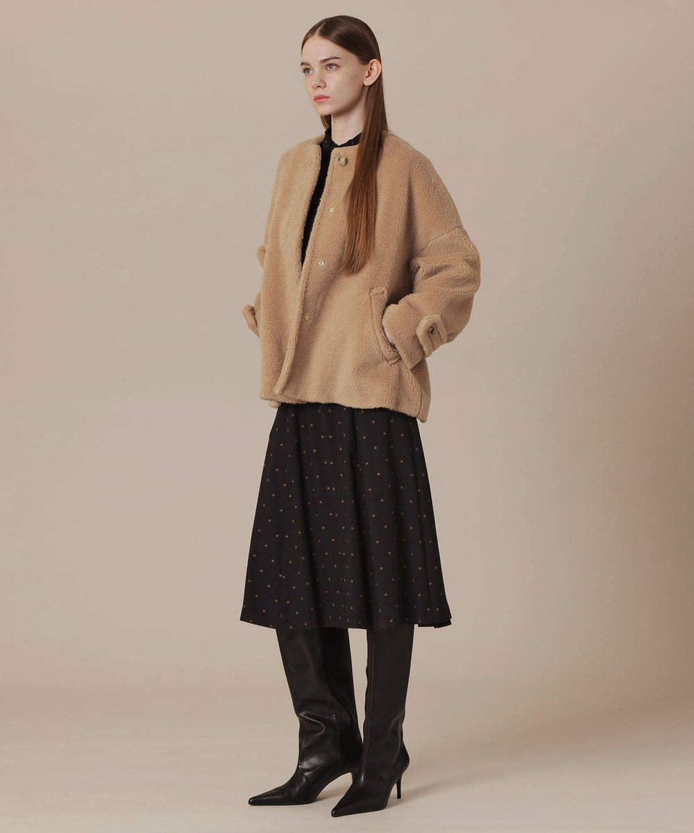 WEB・一部店舗限定】【ROSLEY/ロズリー】ウールブレンドボアノーカラー