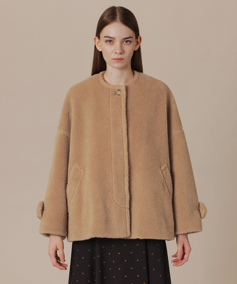 WEB・一部店舗限定】【ROSLEY/ロズリー】ウールブレンドボアノーカラー