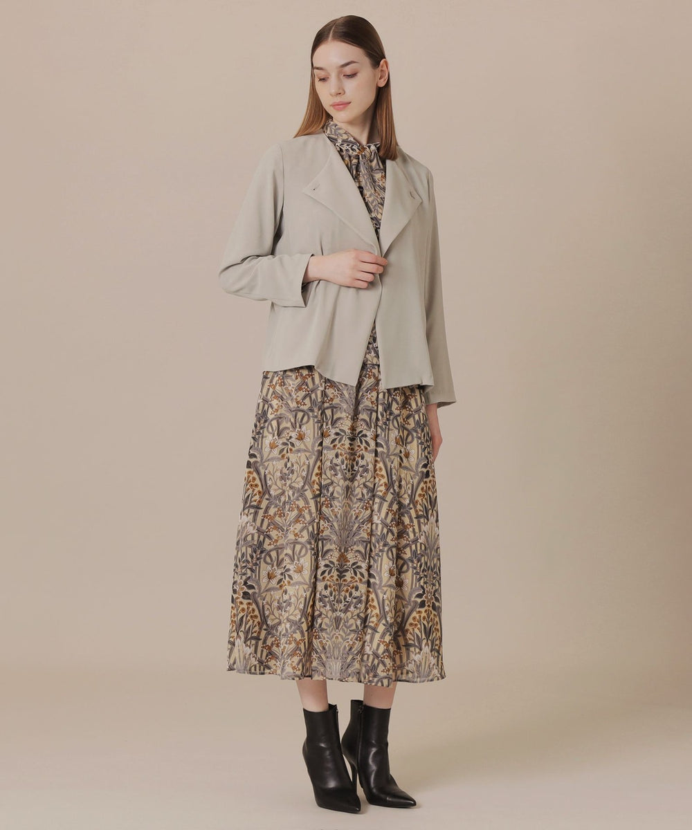 MAKOページ ベージュとモカ　横長スワッグ パウダリーソフトジョーゼットジャケット(ジャケット)｜MACKINTOSH