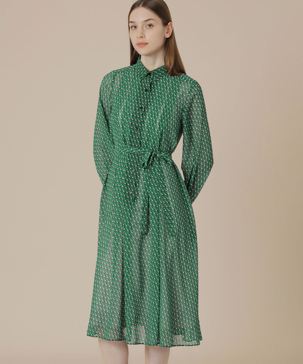 マッキントッシュロンドン接触冷感　涼しい美しいワンピース キューブプリントワンピース(ワンピース)｜MACKINTOSH LONDON