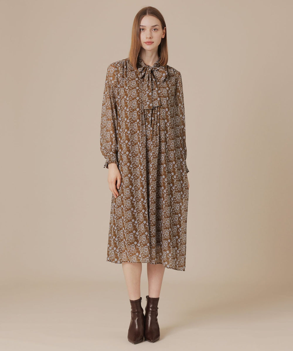 BIBURY FLOWER】バイカラーバイブリークレープワンピース(ワンピース