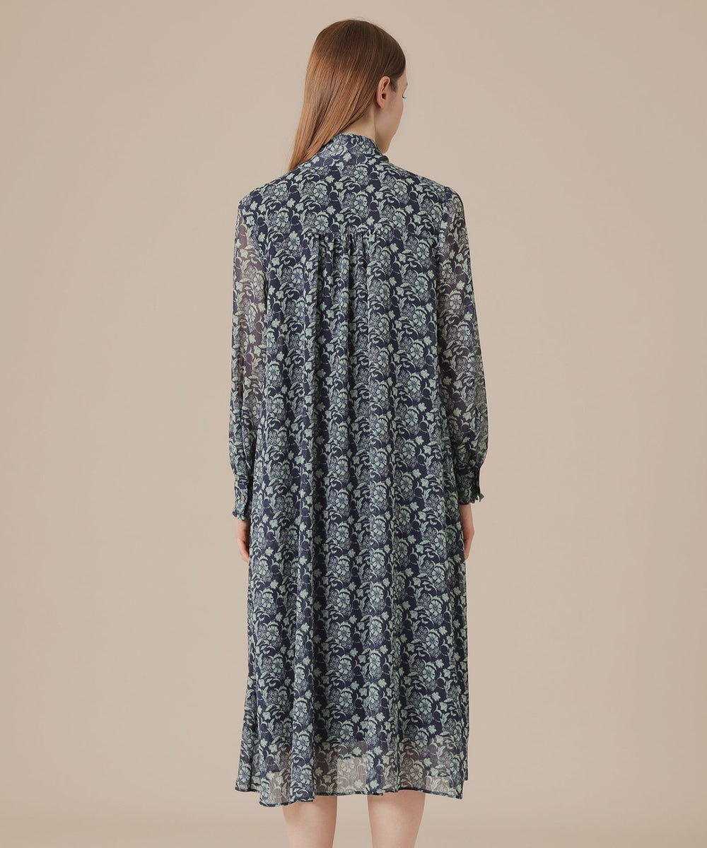 BIBURY FLOWER】バイカラーバイブリークレープワンピース