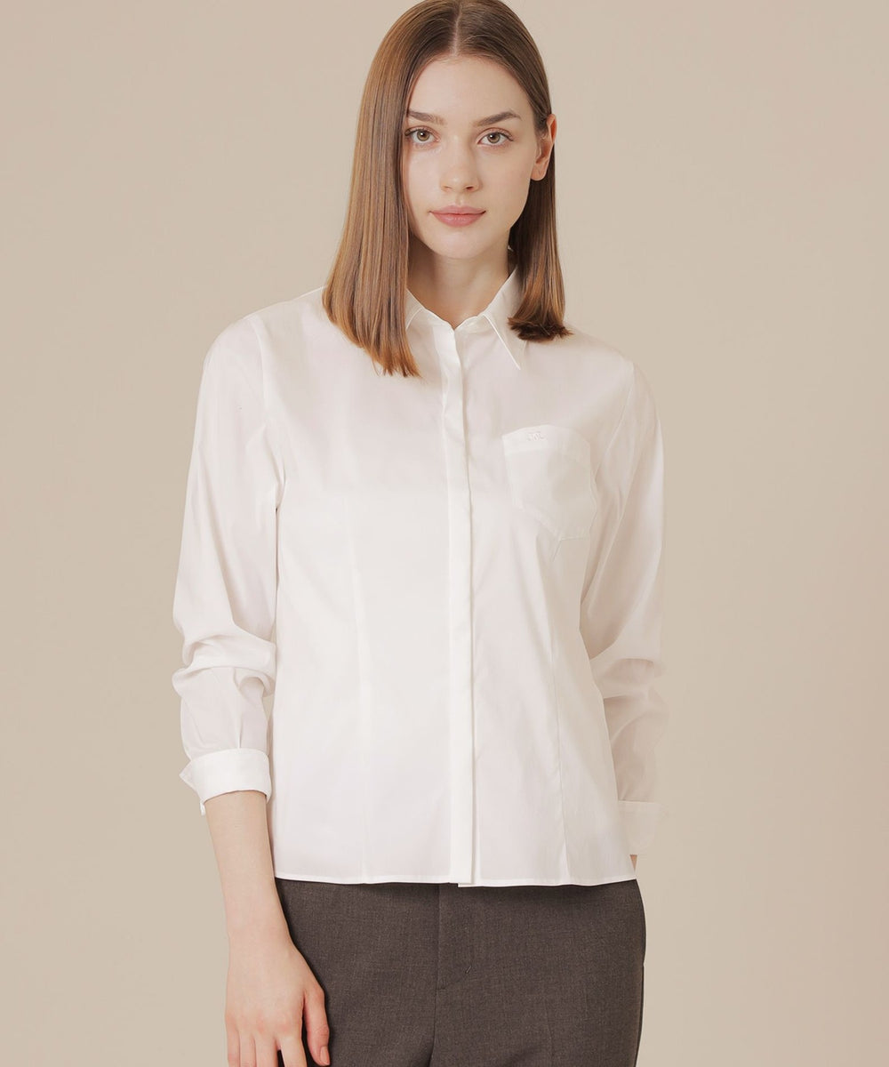 25年現行✨マッキントッシュロンドン コットンフリルブラウス シャツ ホワイト 25年現行✨マッキントッシュロンドン コットンフリルブラウス