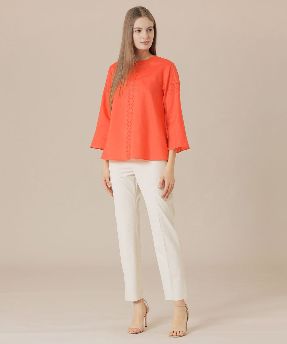 コットンラミーエンブロイダリーブラウス(トップス)｜MACKINTOSH