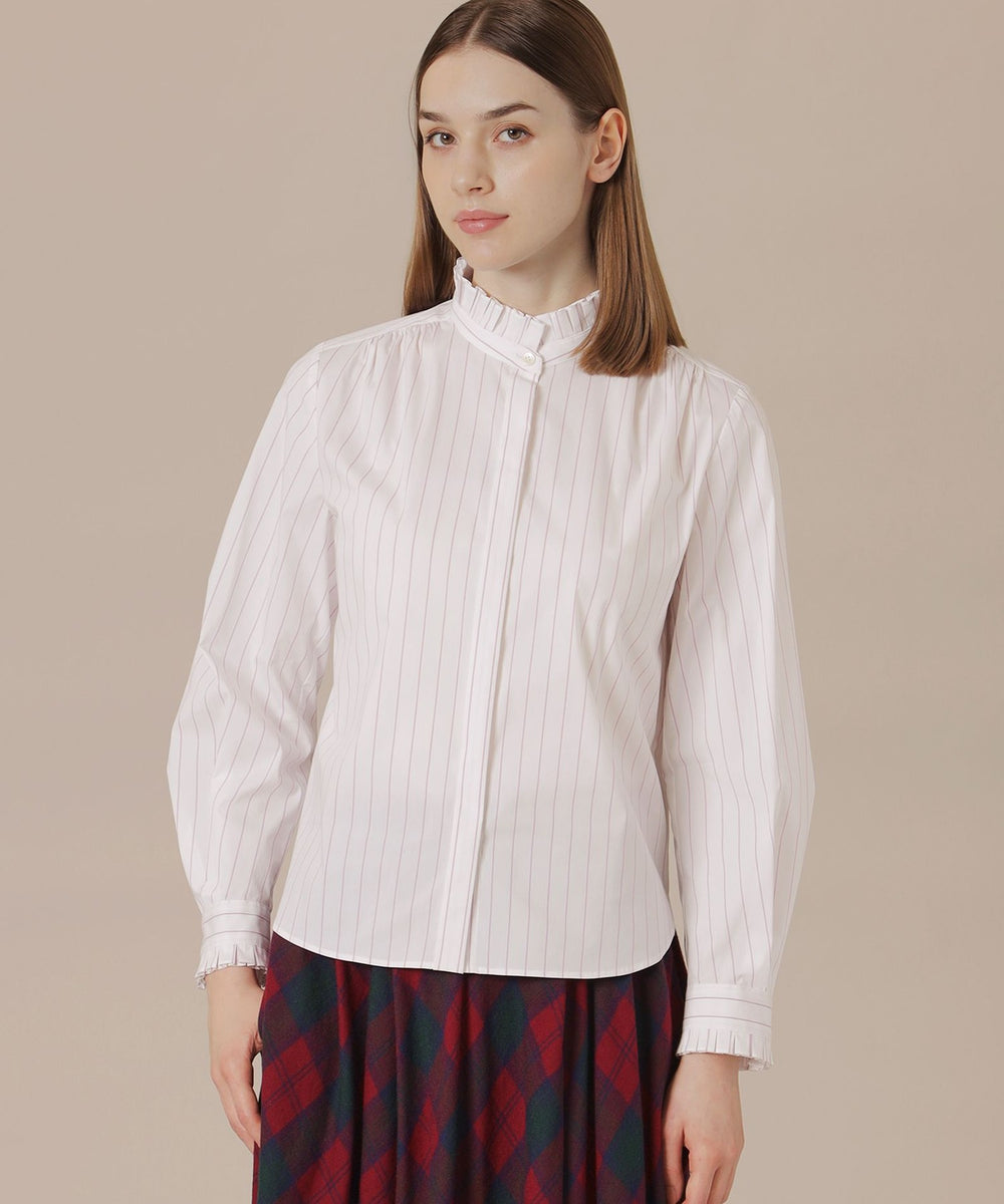 婦人画報11月号掲載】ストレッチストライプブラウス(トップス