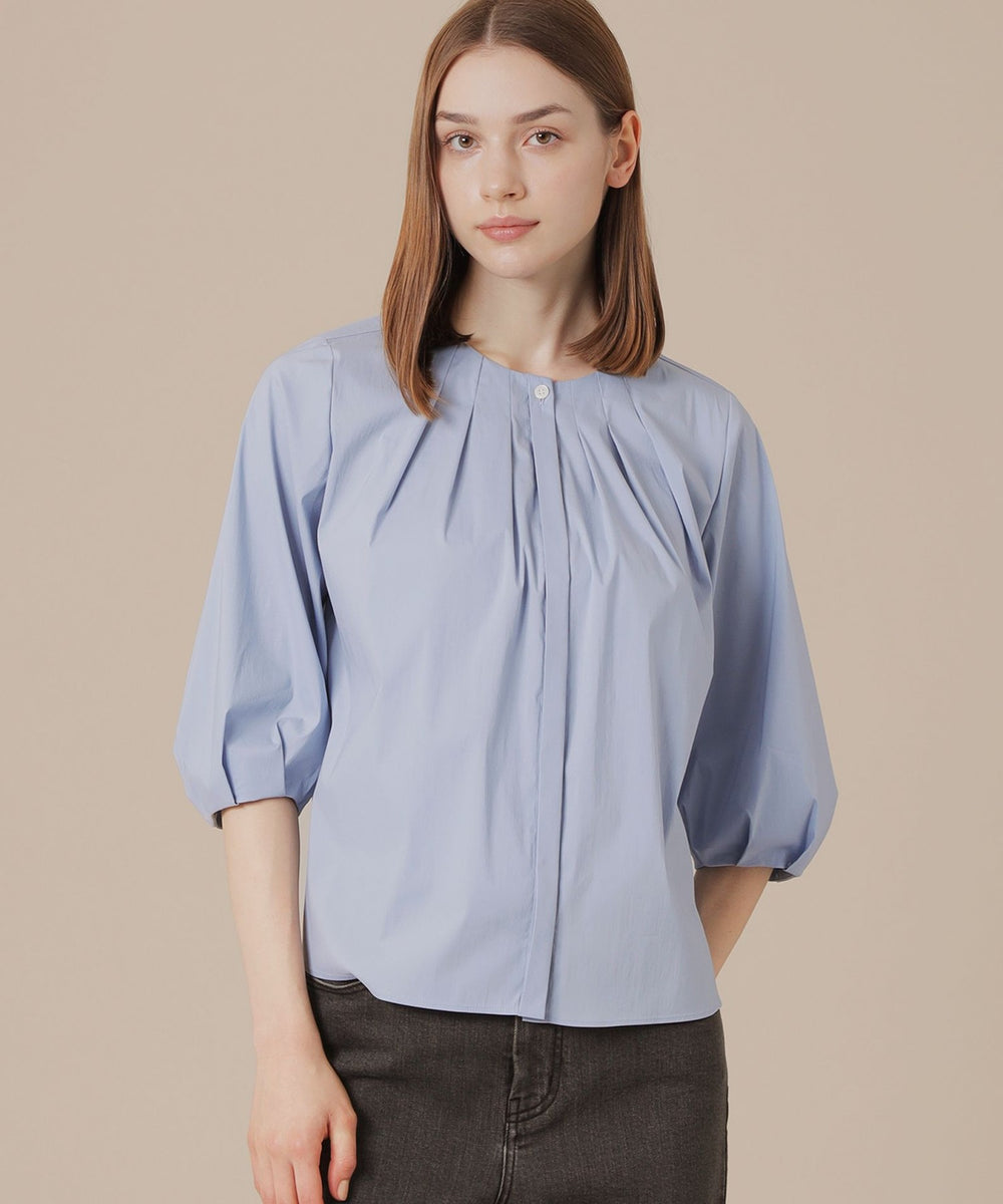 新品 マッキントッシュロンドン ストライプコットンブラウス グリーン