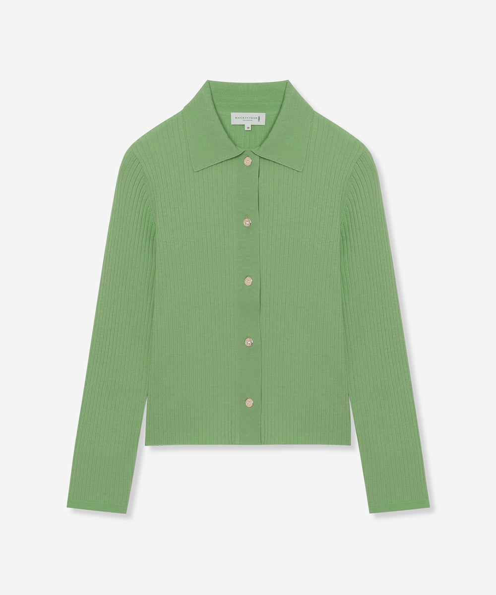 グリーン　マッキントッシュロングカーディガン　コートロズリー クリアーニット衿付きカーディガン(トップス)｜MACKINTOSH