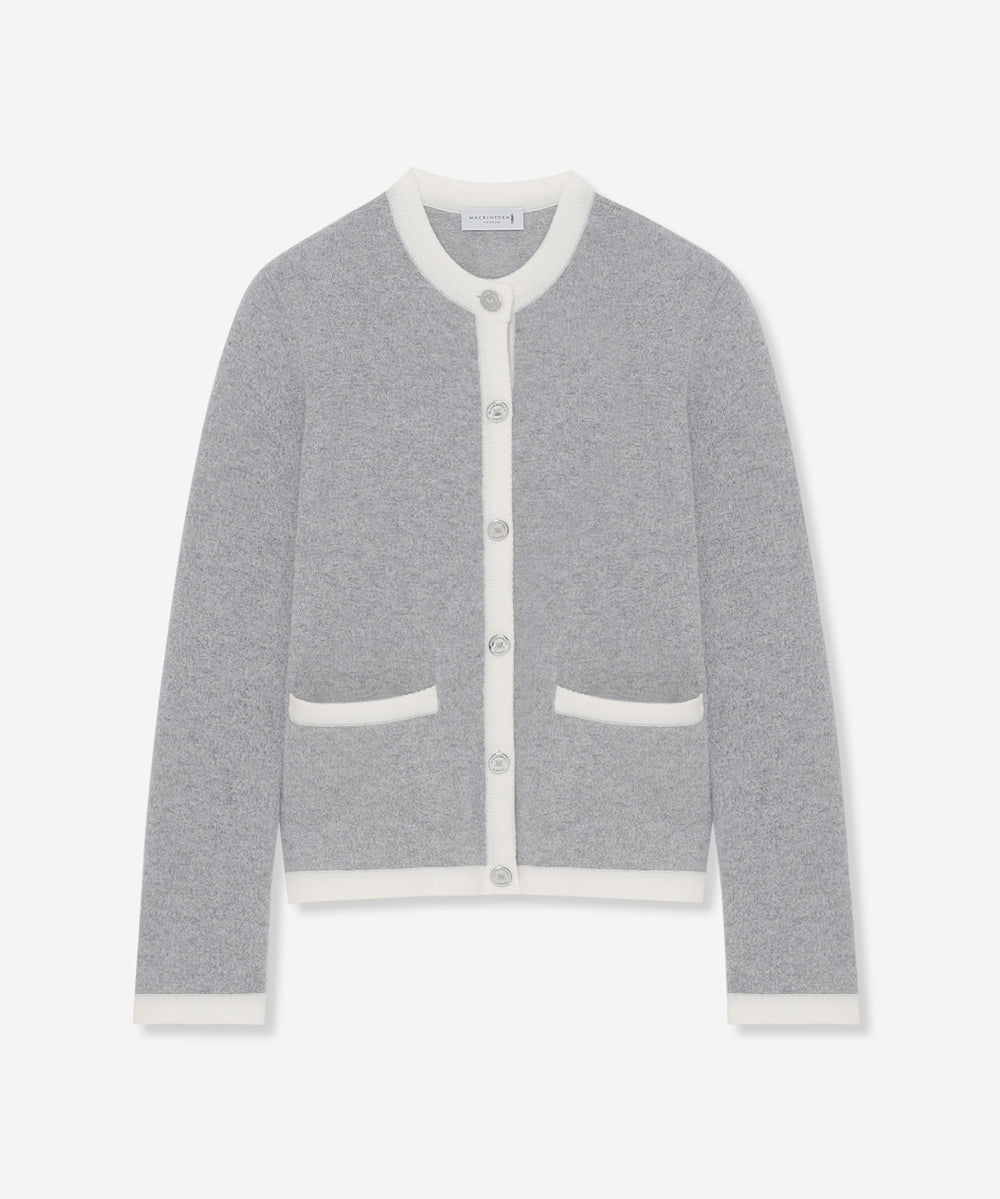 Drawer ニットカーディガン サイズ1 クリーム PROPORTION BODY DRESSING カーディガン FOX混ダブルフェイス