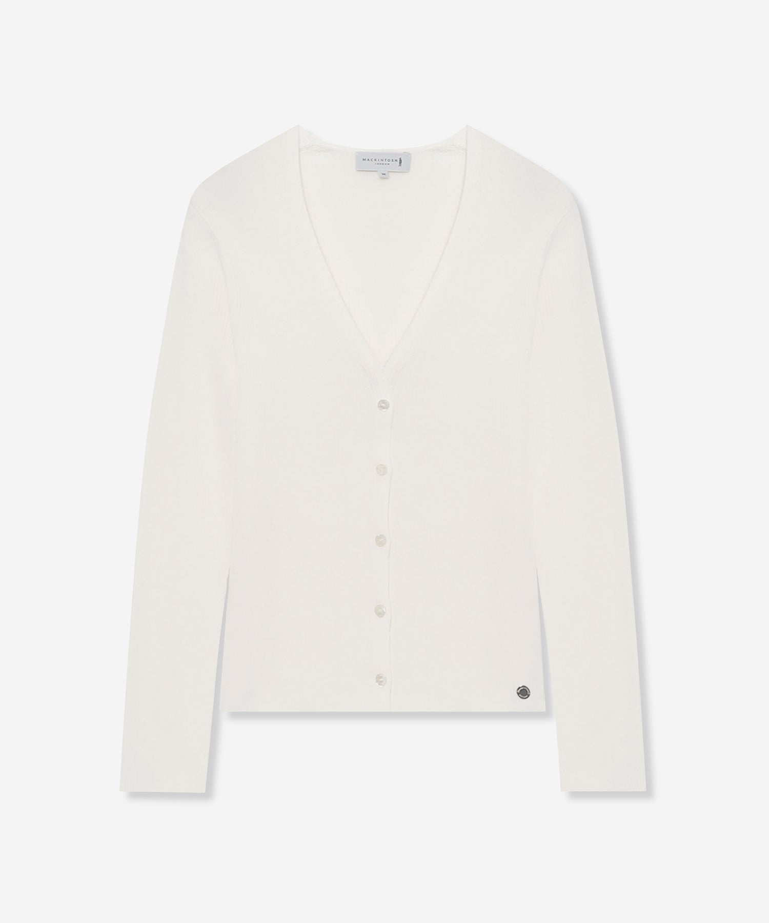 MACKINTOSH LONDON カーディガン ホワイト 38 WEB・一部店舗限定】ハイツイストリブコットンカーディガン(トップス