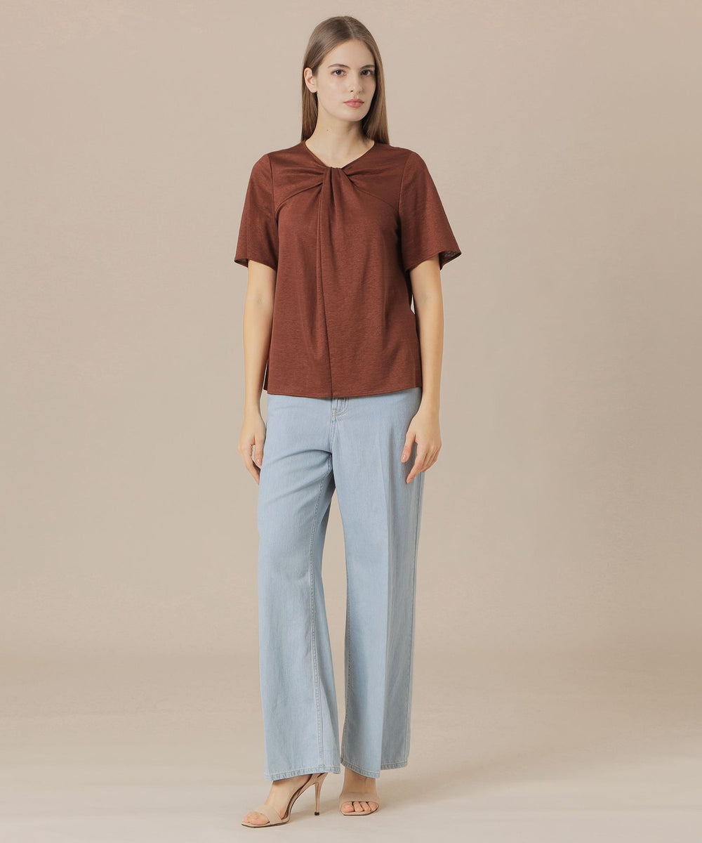 ☆MARK & LONA☆ クラシカルキルトスタイルジャージ ブルー M 美品 秋/春兼用／ストレッチ】ダブルカラーデニムブルゾン(デニム