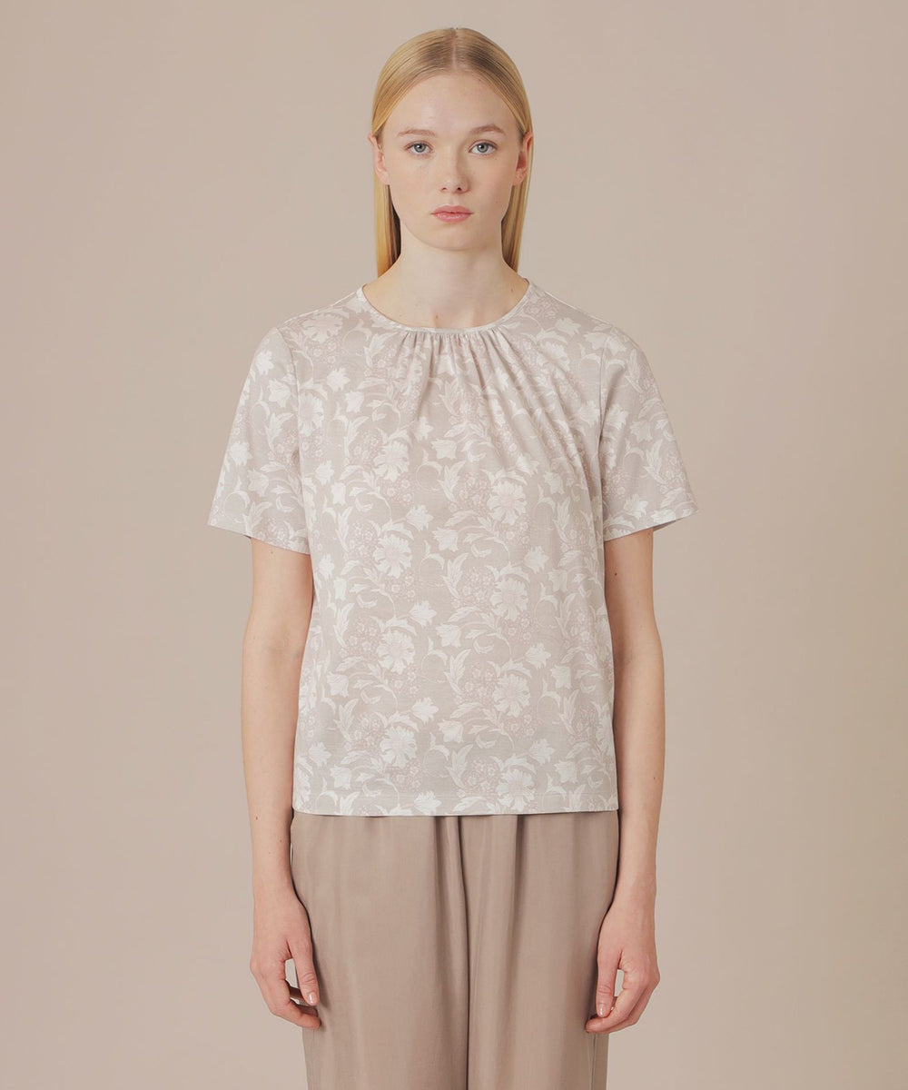 マッキントッシュロンドン ☆バイブリーフラワー半袖ブラウス シアー 38 花柄 BIBURY FLOWER】バイブリーコットンTシャツ(トップス)｜MACKINTOSH