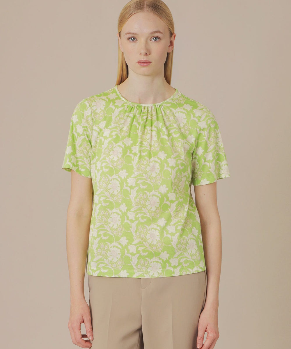 マッキントッシュロンドン ☆バイブリーフラワー半袖ブラウス シアー 38 花柄 BIBURY FLOWER】バイブリーコットンTシャツ(トップス)｜MACKINTOSH