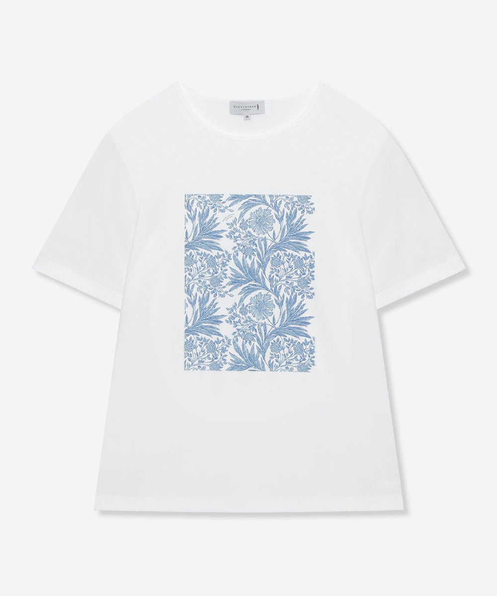 BIBURY FLOWER 001】ドローイングバイブリースクエアプリントTシャツ